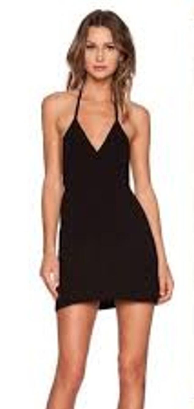 SOLACE London Mini Dress Size 4 Michelle Mini Black Strappy Slip